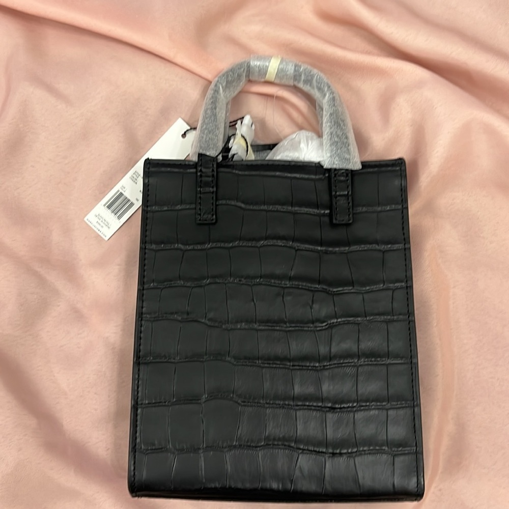 Marc Jacobs Micro Croc-Embossed Leather‎ Tote Crossbody Bag in Black - NWT - Picture 6 of 6